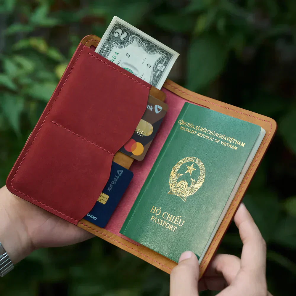 pueblo leather passport holder