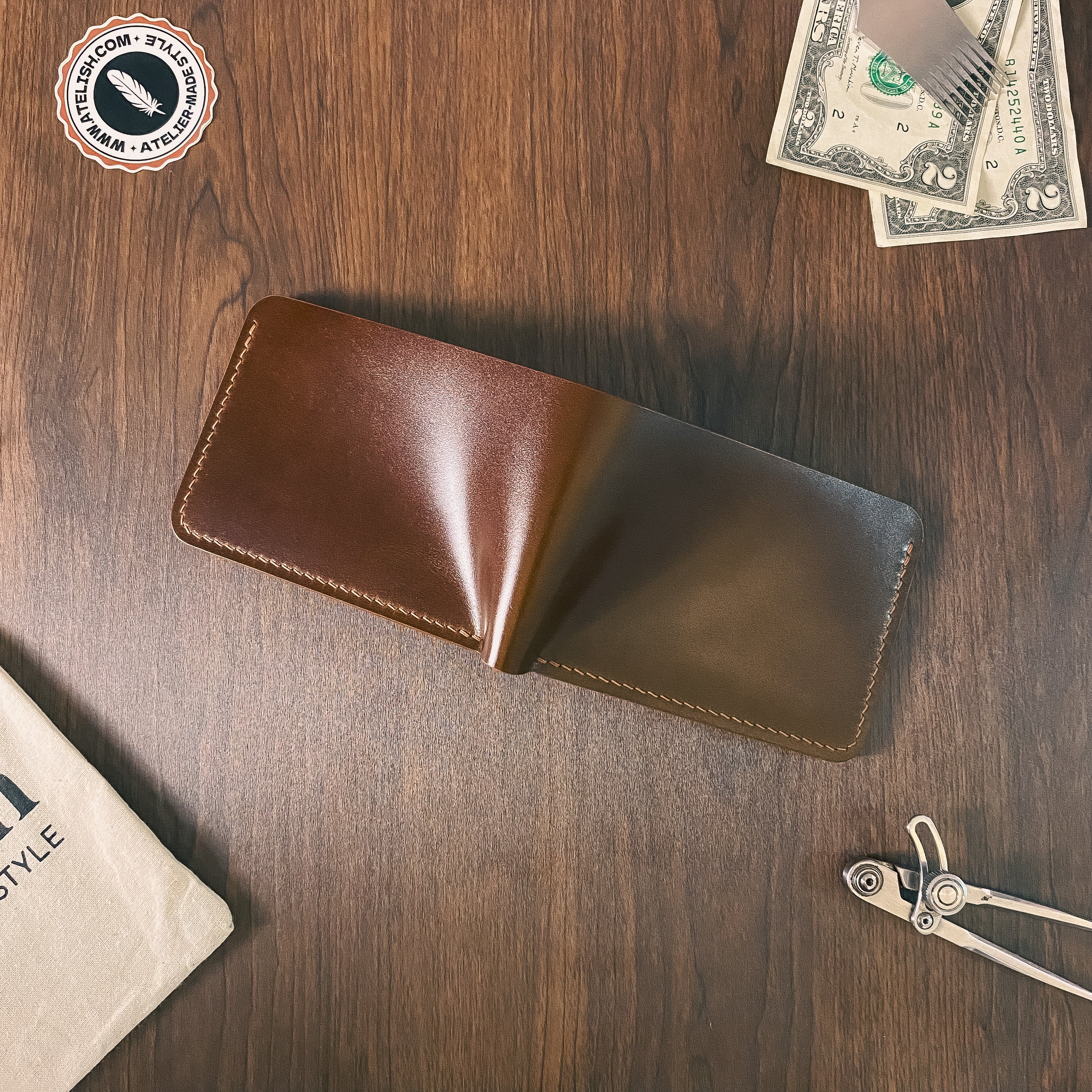Atelish Semi Shell Cordovan - Buttero Minimalist Leather Bifold Wallet