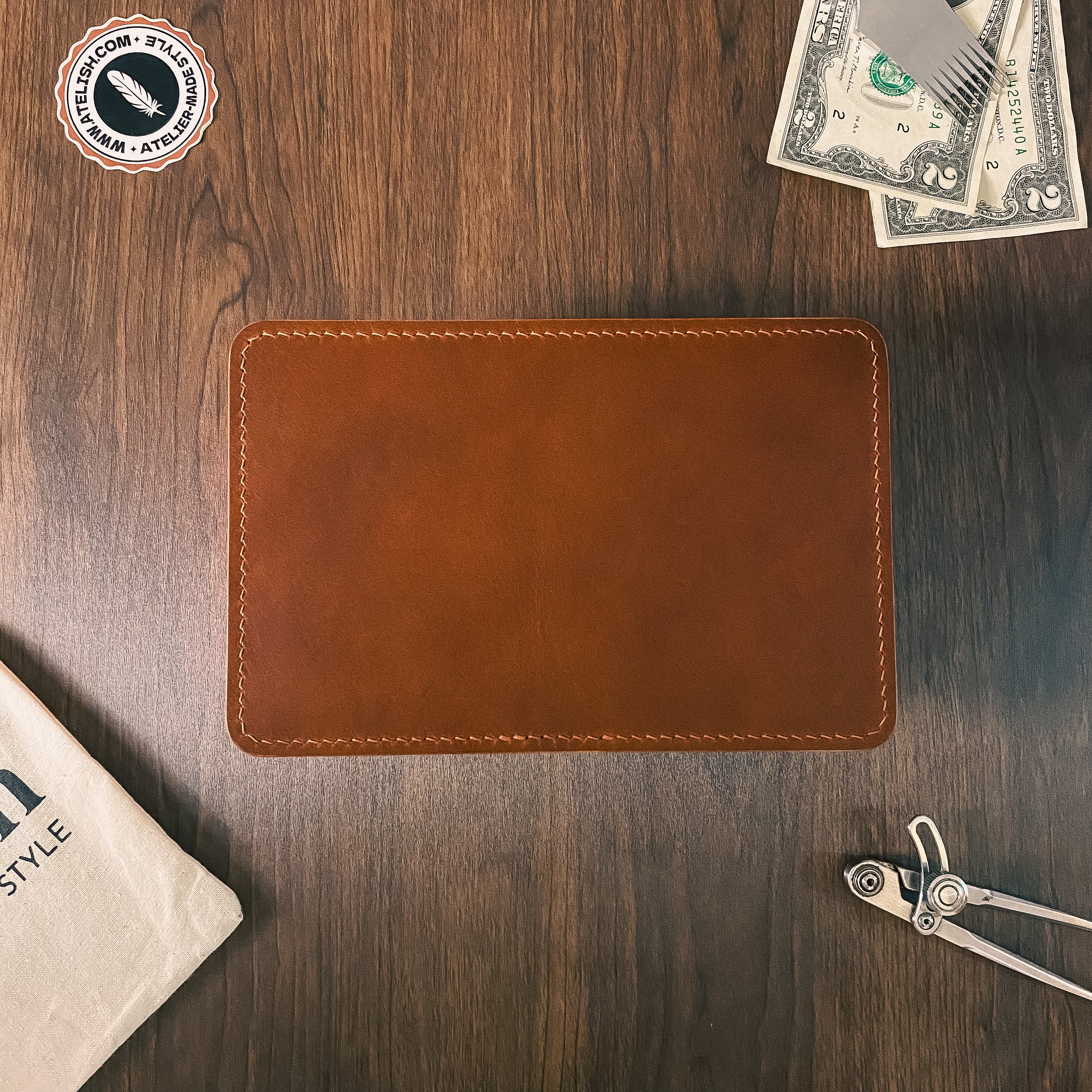 Atelish Buttero Leather Bifold Card Holder