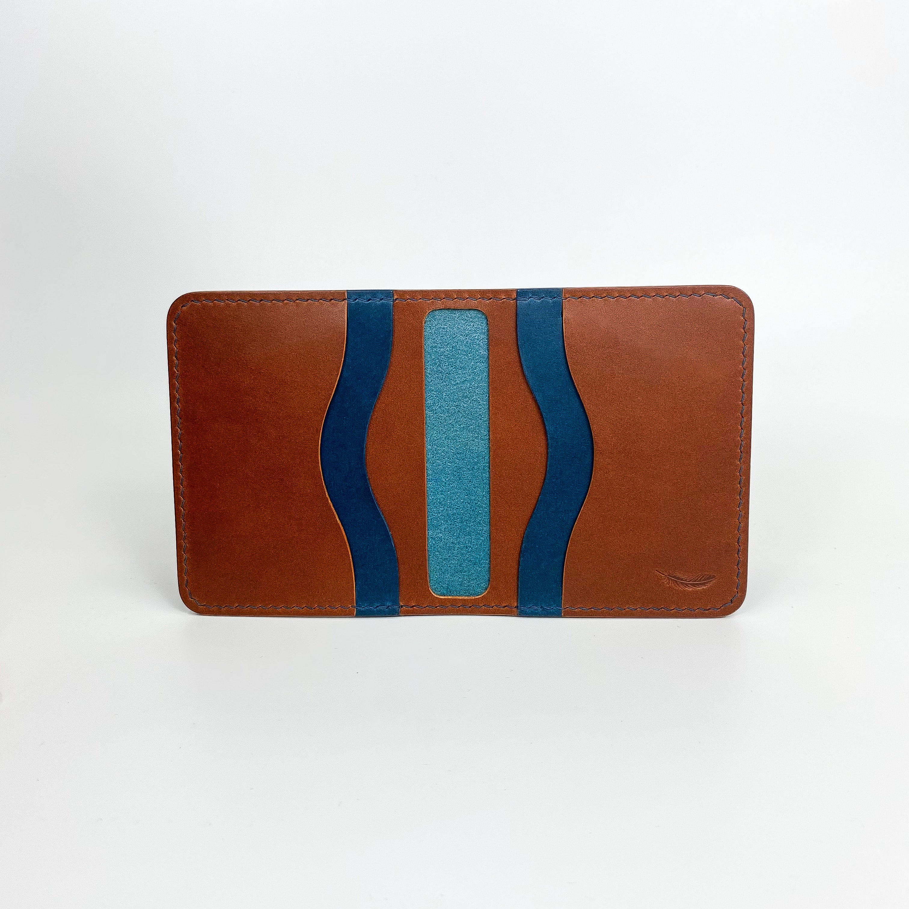 Atelish Vertical Buttero Leather Slim Bifold Wallet