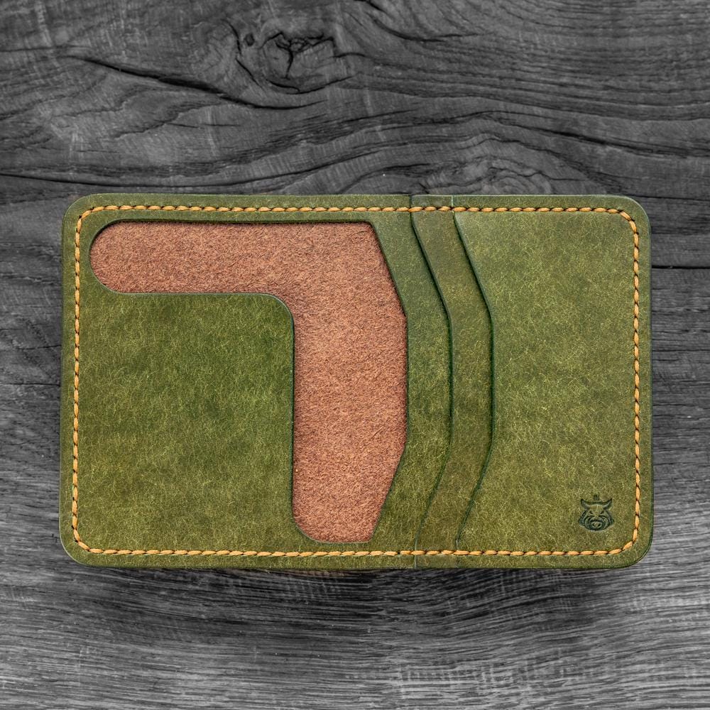 Handmade Minimalist Leather Card Holder – Front-Pocket Slim Wallet in Full‑Grain Italian Leather