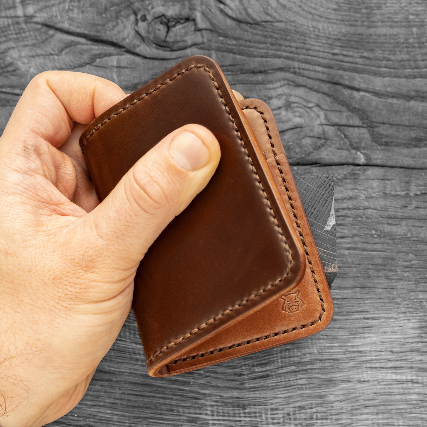 Vertical Leather Bifold Wallet – Horween Shell Cordovan