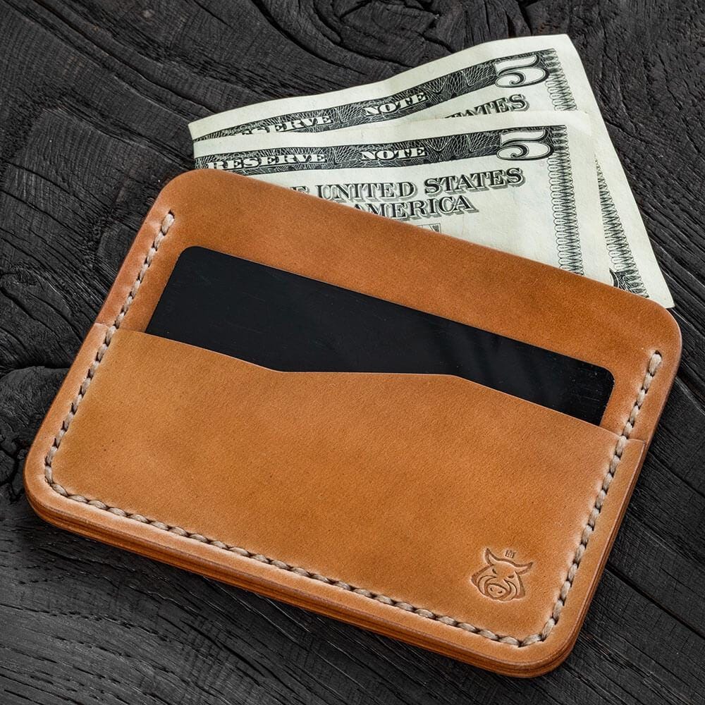 Handmade Horween Shell Cordovan Card Holder – Slim Front-Pocket Wallet