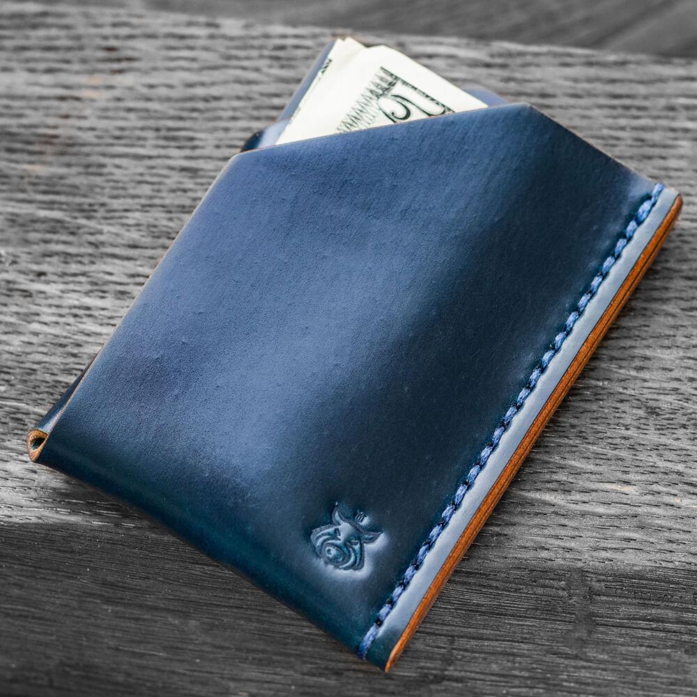 Handmade Horween Shell Cordovan Card Holder – Minimalist Front-Pocket Wallet