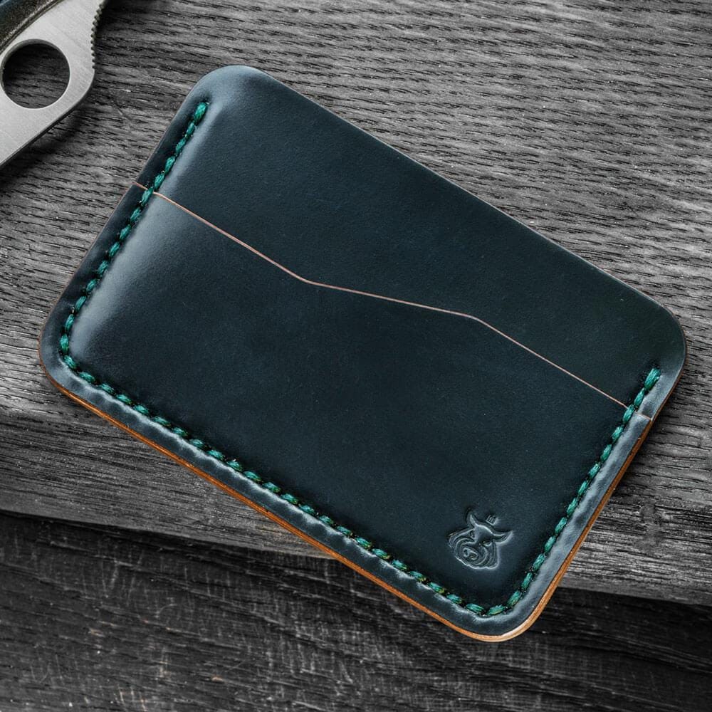 Handmade Horween Shell Cordovan Card Holder – Slim Front-Pocket Wallet