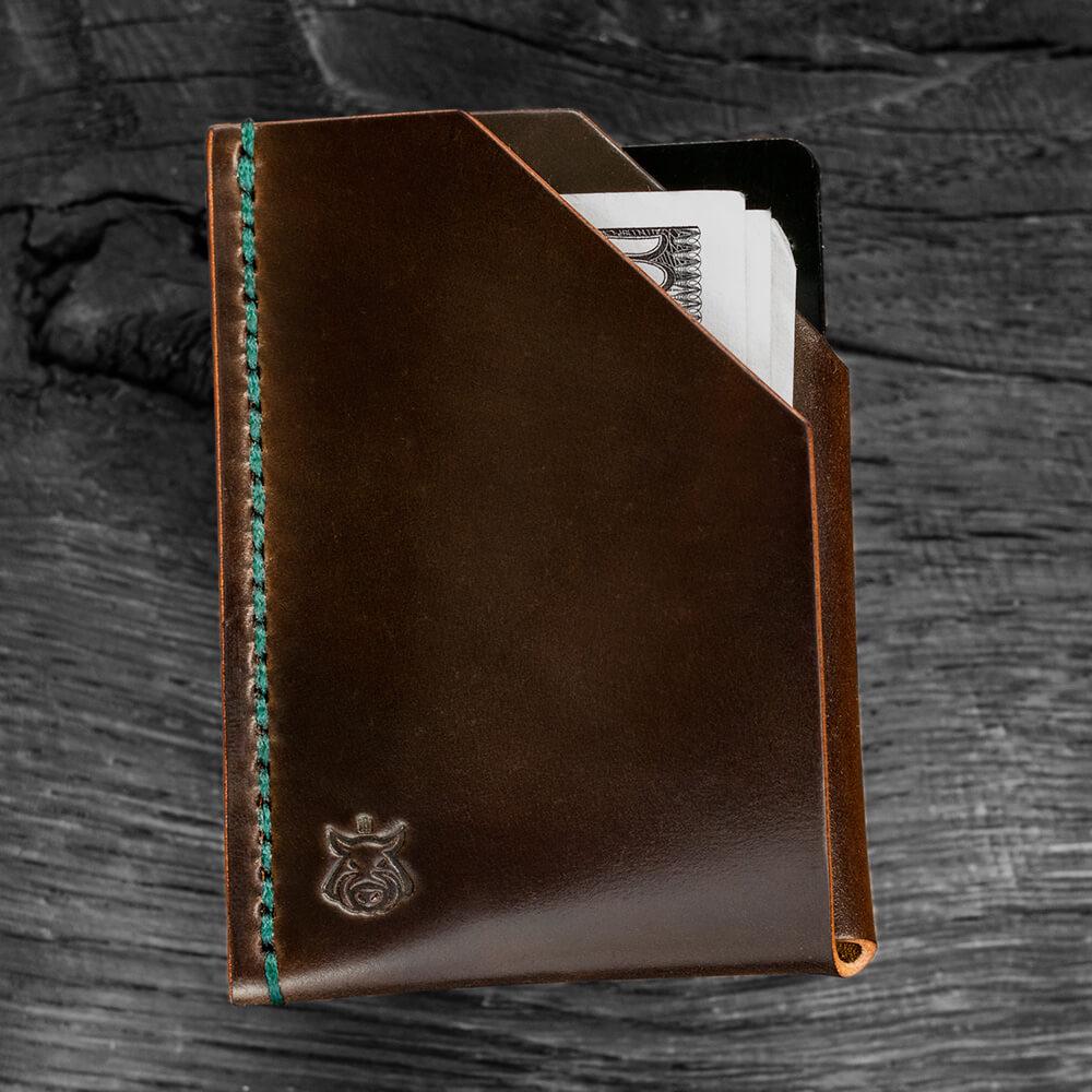 Handmade Horween Shell Cordovan Card Holder – Minimalist Front-Pocket Wallet