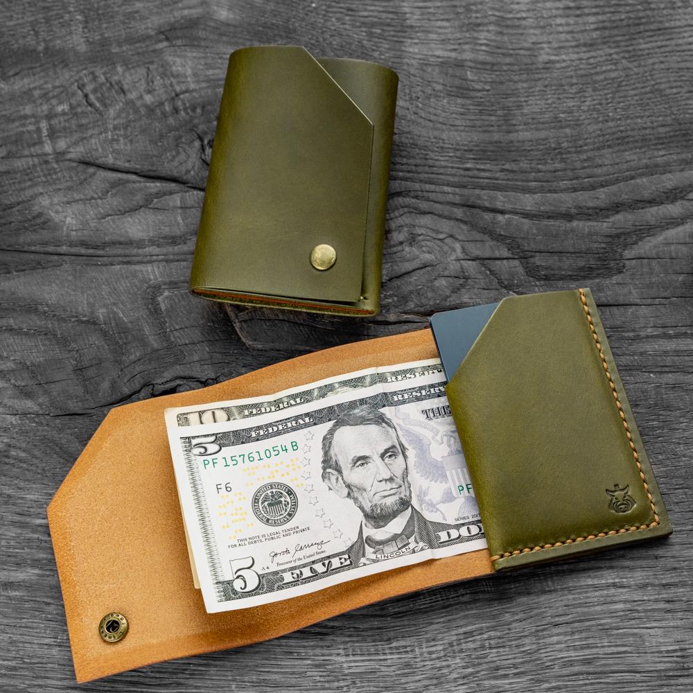 Handmade Minimalist Leather Cardholder – Slim Wallet in Full‑Grain Italian Leather