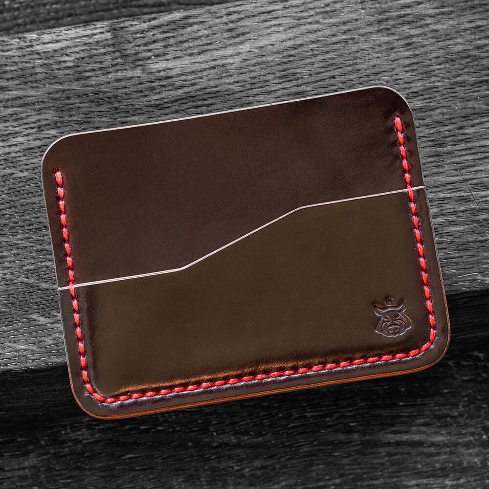 Handmade Horween Shell Cordovan Card Holder – Slim Front-Pocket Wallet
