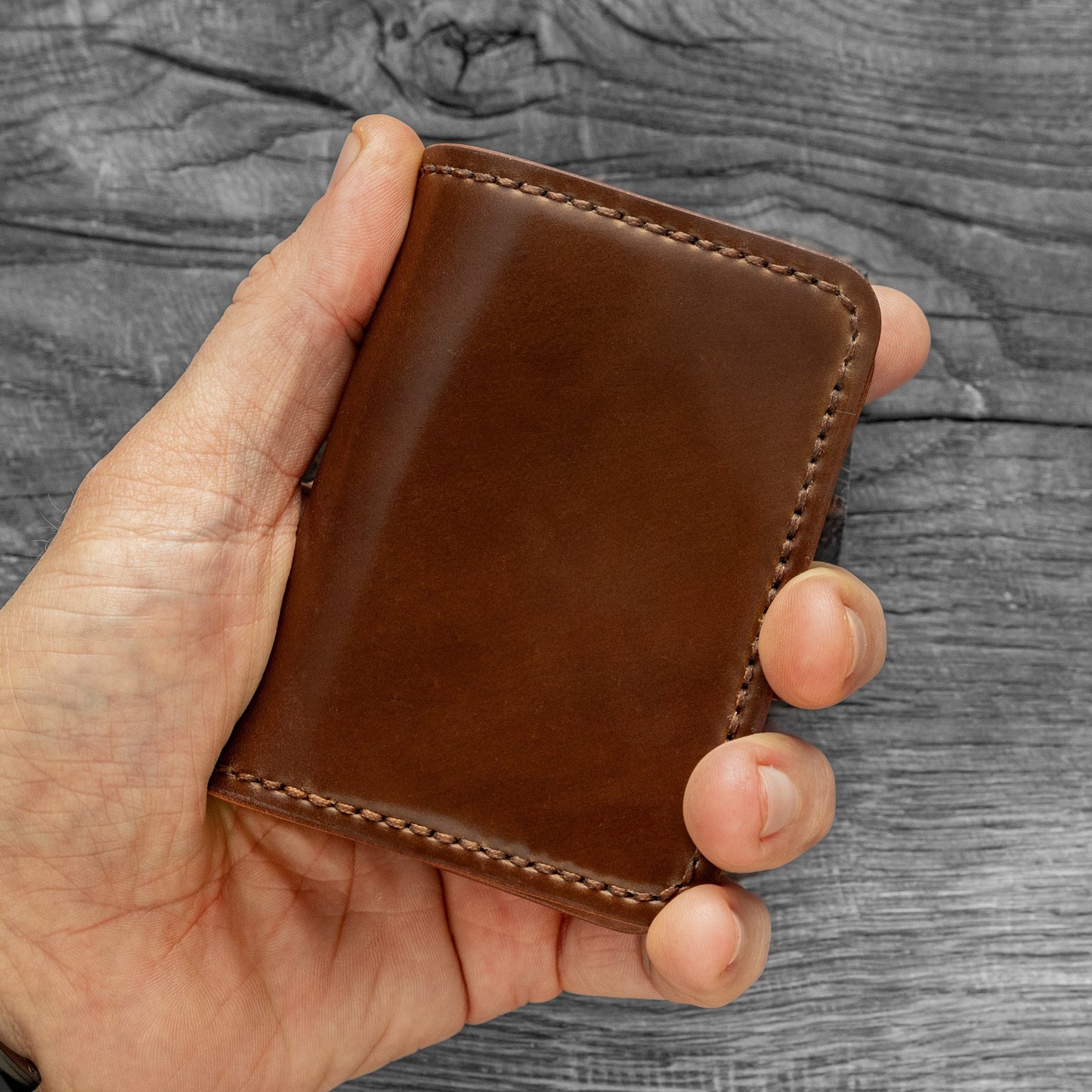 Vertical Leather Bifold Wallet – Horween Shell Cordovan