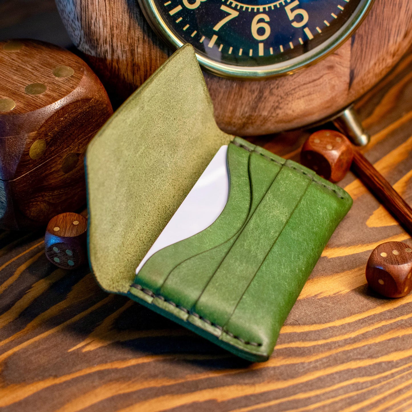 Handmade Italian Pueblo Leather Wallet – Minimalist Slim Flap Card Holder for Men & Women