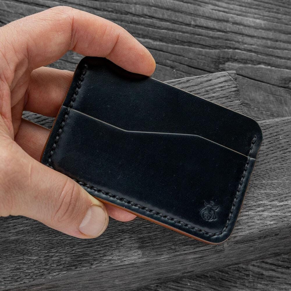 Handmade Horween Shell Cordovan Card Holder – Slim Front-Pocket Wallet