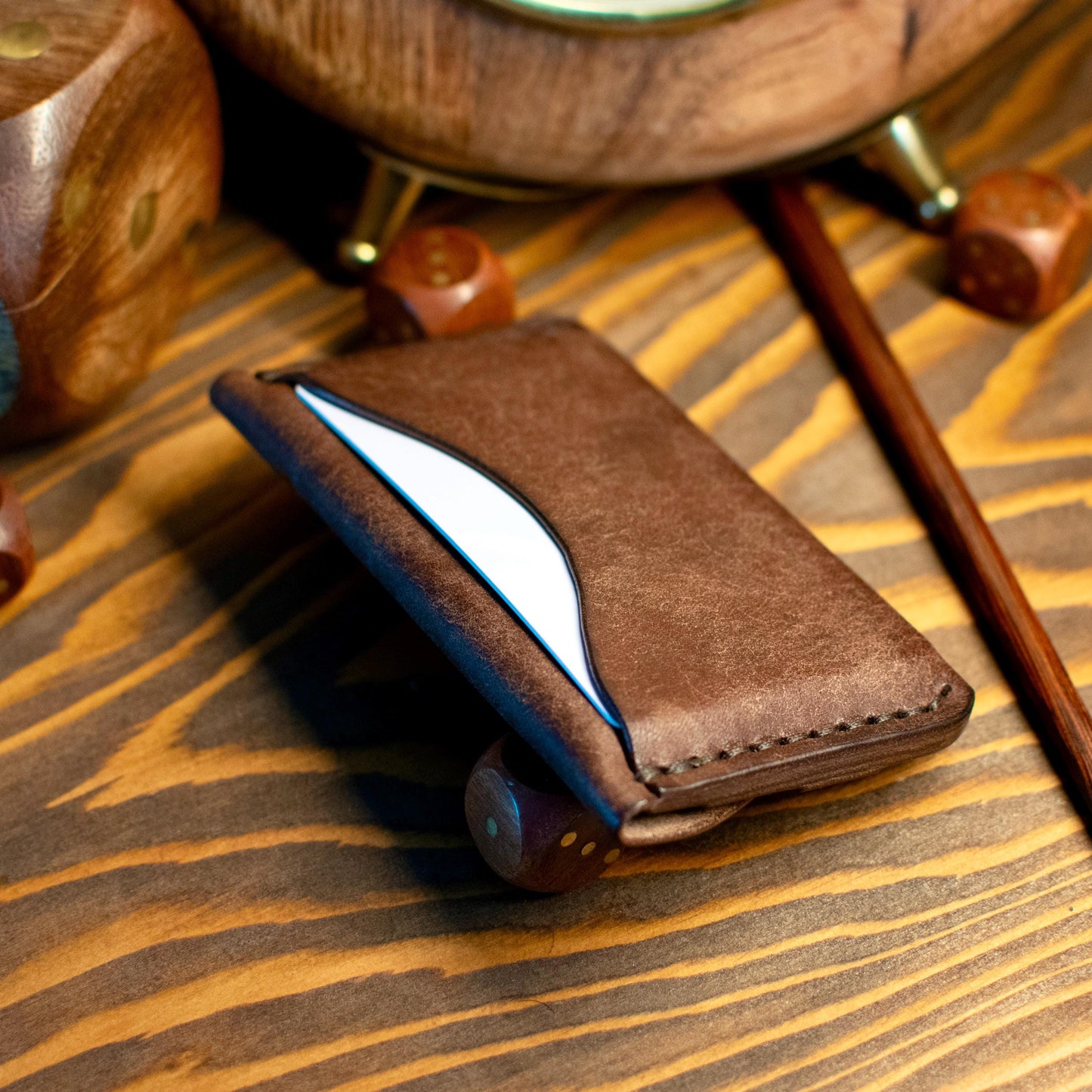 Handmade Italian Pueblo Leather Wallet – Minimalist Slim Flap Card Holder for Men & Women