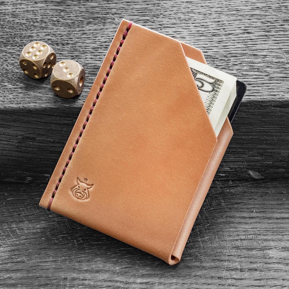 Handmade Horween Shell Cordovan Card Holder – Minimalist Front-Pocket Wallet