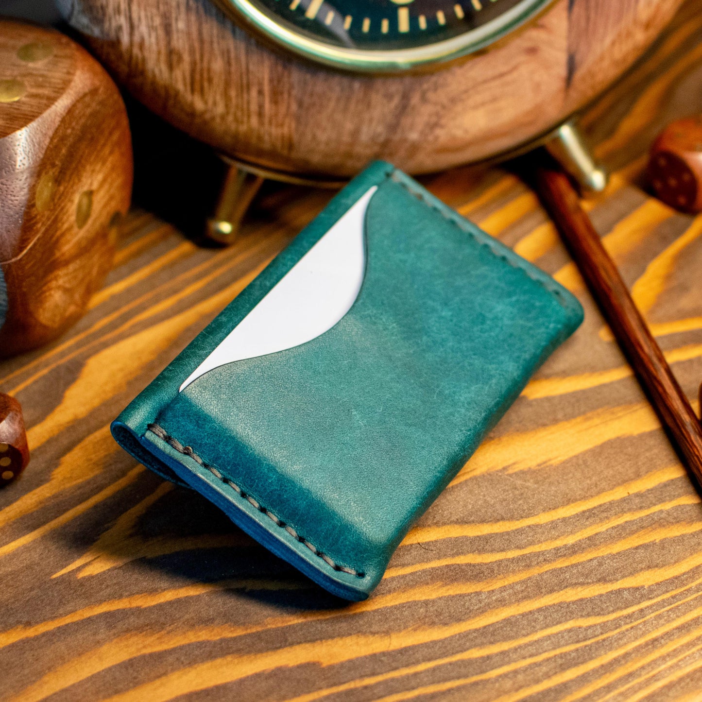 Handmade Italian Pueblo Leather Wallet – Minimalist Slim Flap Card Holder for Men & Women
