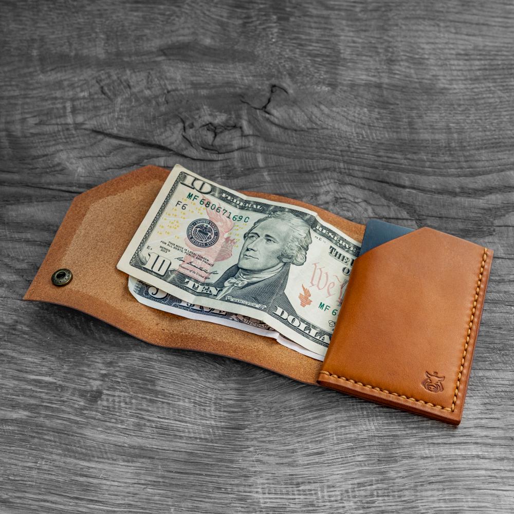 Handmade Minimalist Leather Cardholder – Slim Wallet in Full‑Grain Italian Leather