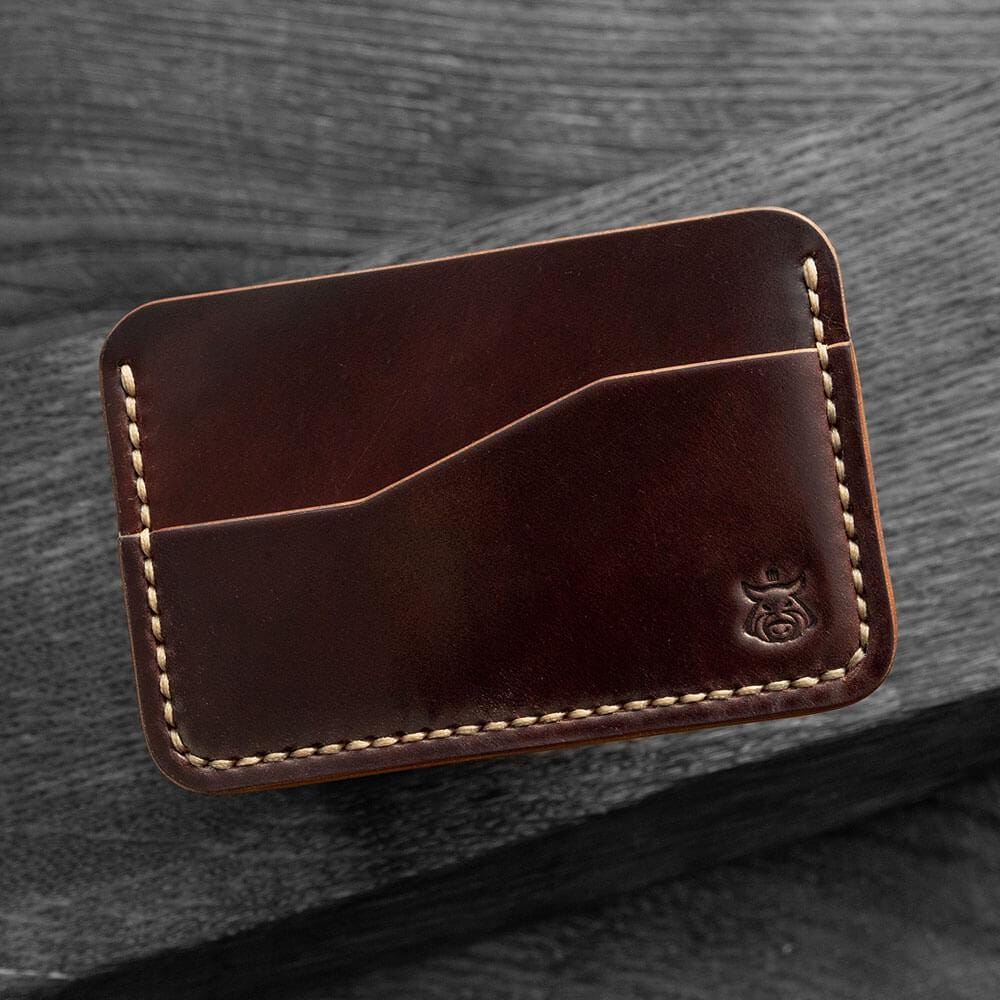 Handmade Horween Shell Cordovan Card Holder – Slim Front-Pocket Wallet