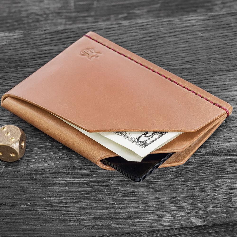 Handmade Horween Shell Cordovan Card Holder – Minimalist Front-Pocket Wallet