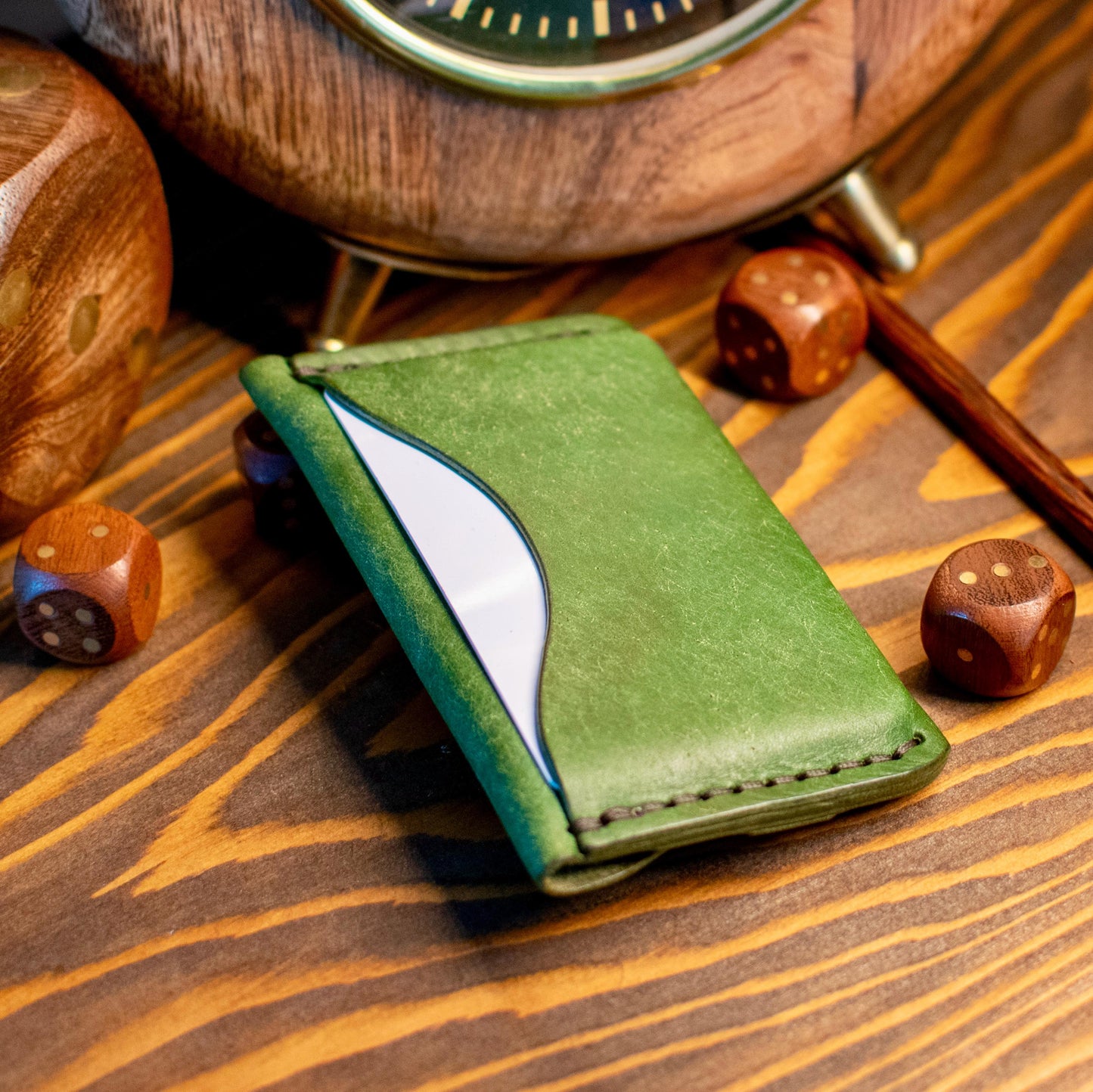 Handmade Italian Pueblo Leather Wallet – Minimalist Slim Flap Card Holder for Men & Women