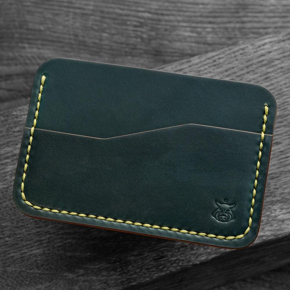 Handmade Horween Shell Cordovan Card Holder – Slim Front-Pocket Wallet