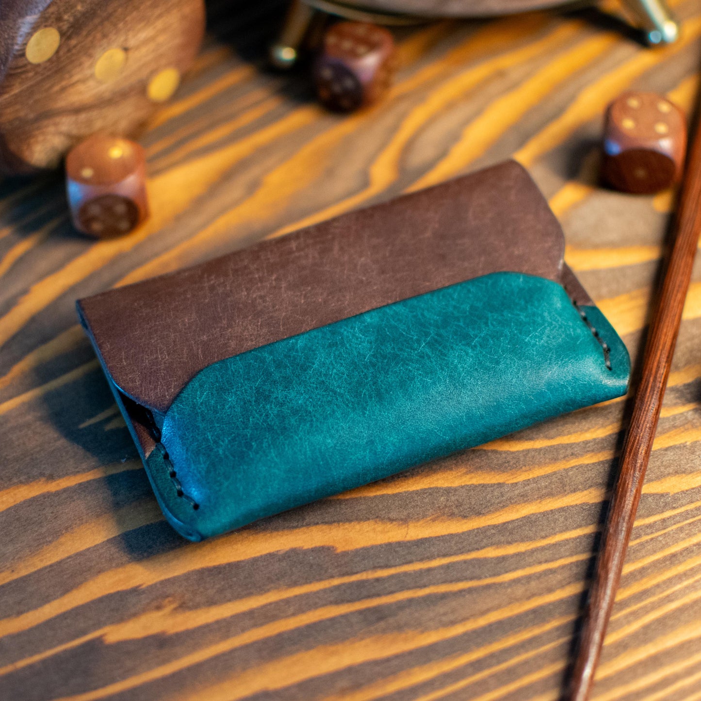 Italian Pueblo Leather Cardholder – Handmade Slim Flap Wallet for Men & Women