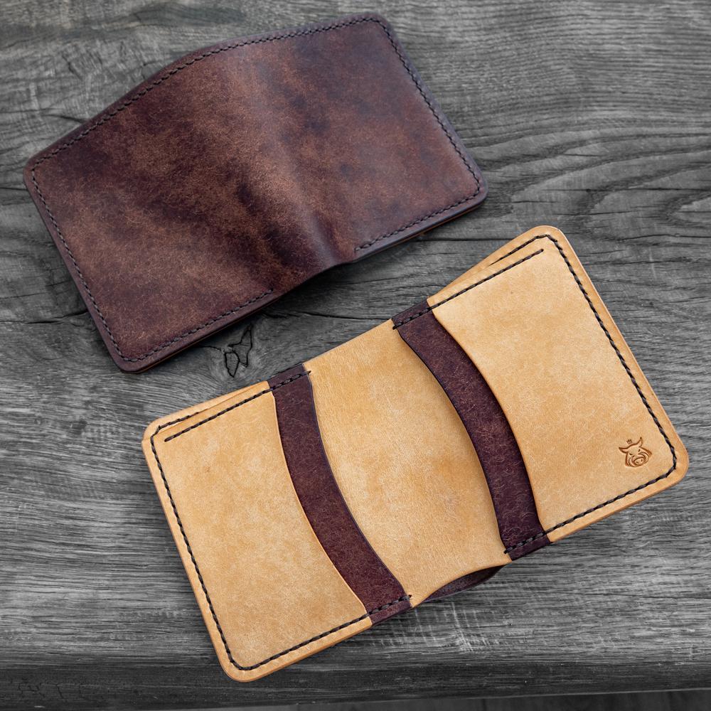Handmade Leather Bifold Wallet – Full-Grain Vegetable-Tanned