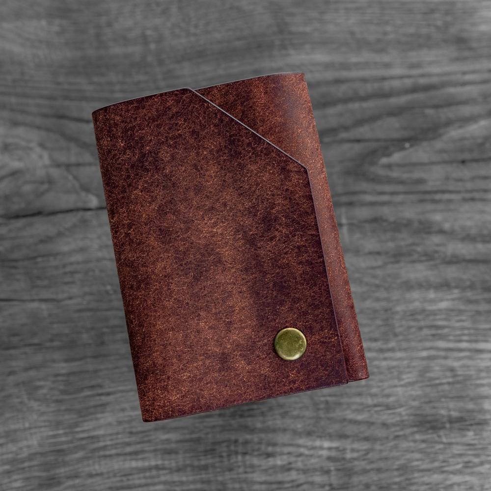 Handmade Minimalist Leather Cardholder – Slim Wallet in Full‑Grain Italian Leather