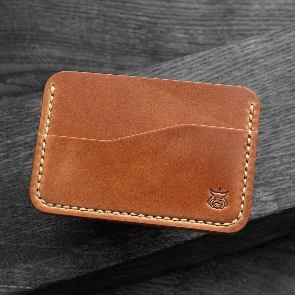 Handmade Horween Shell Cordovan Card Holder – Slim Front-Pocket Wallet