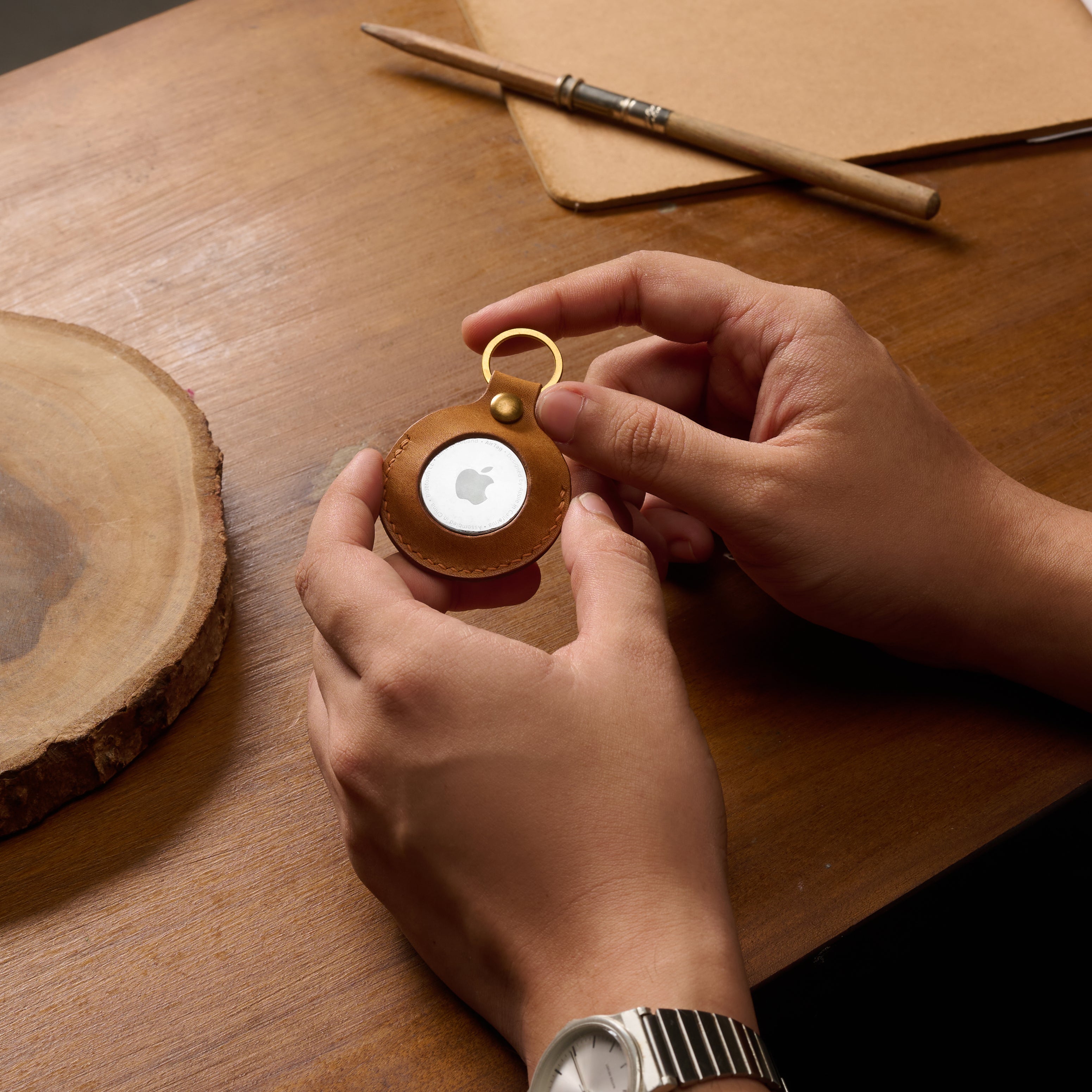 AirTag Keychain Pueblo Leather