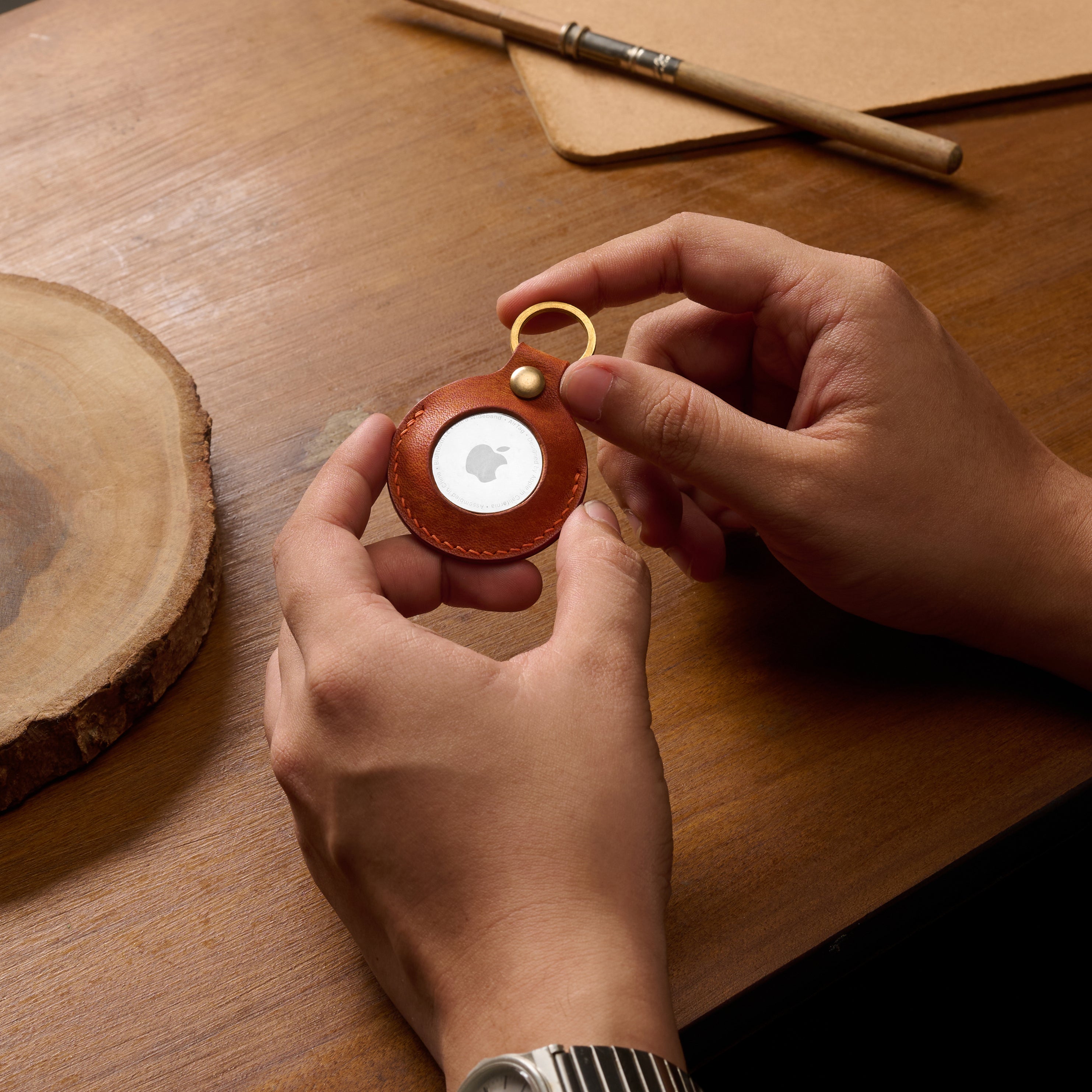 AirTag Keychain Pueblo Leather
