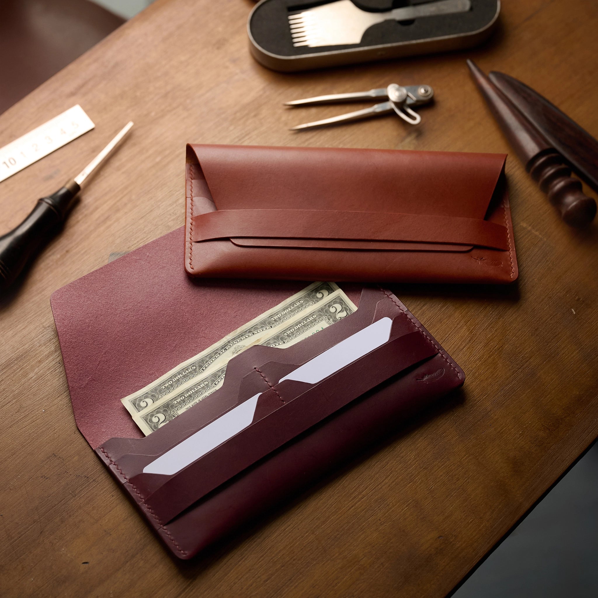 Minimalist Buttero Leather Long Wallet Ver 1