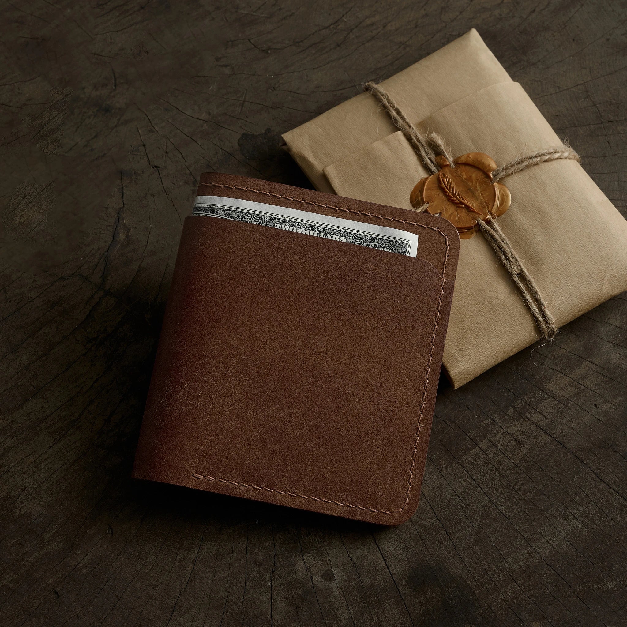 Vertical Pueblo Leather Slim Bifold Wallet