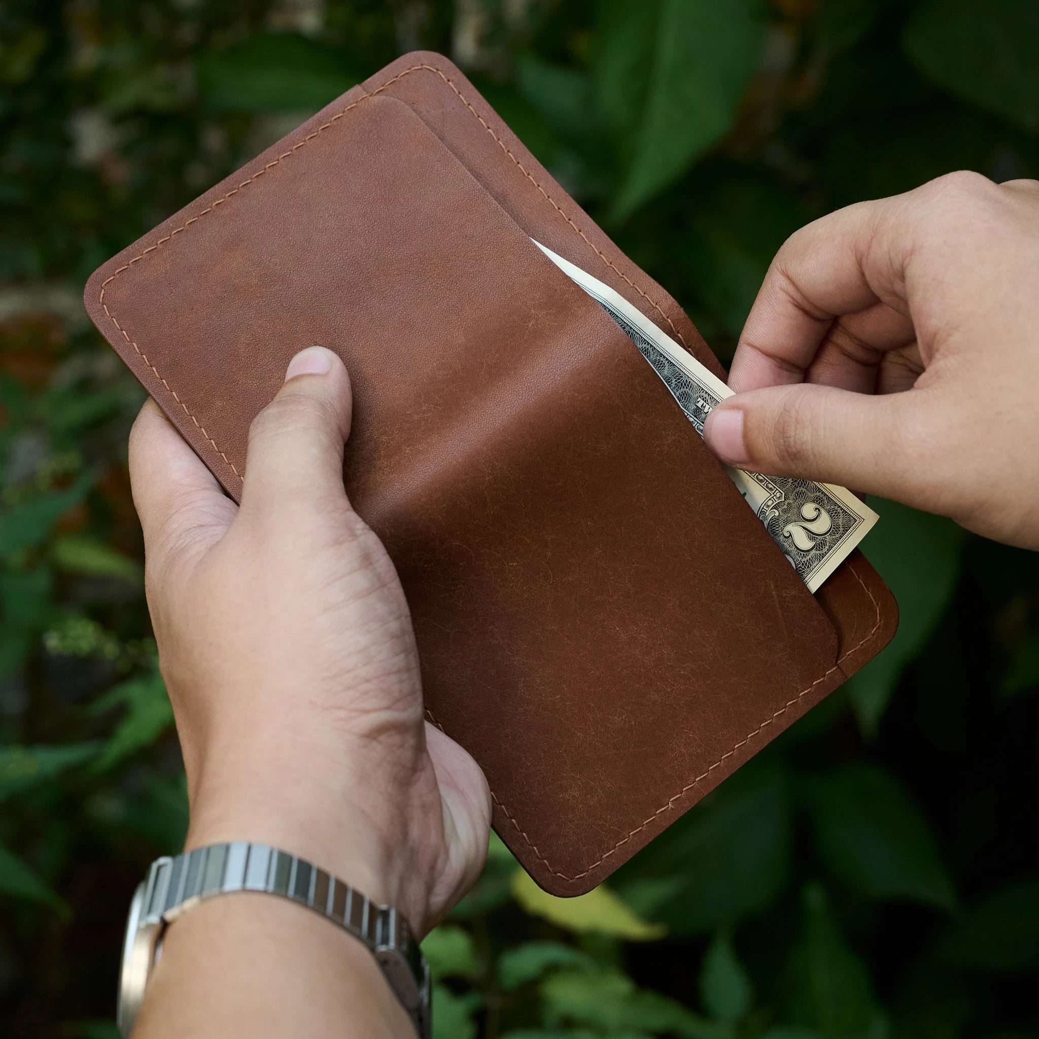 Vertical Pueblo Leather Slim Bifold Wallet