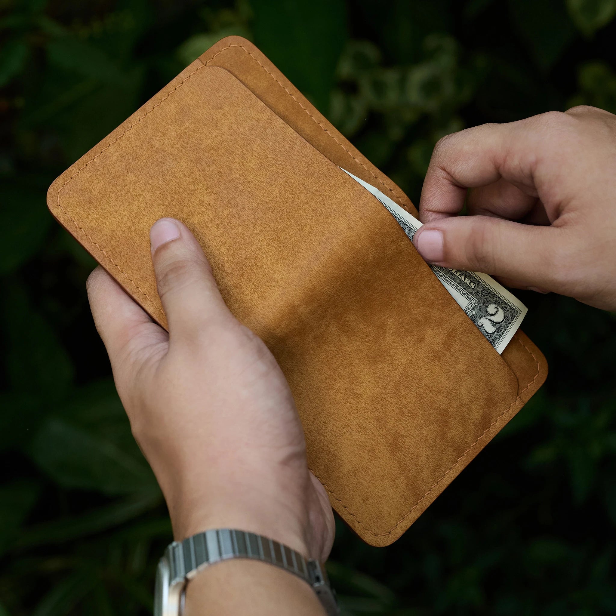Vertical Pueblo Leather Slim Bifold Wallet