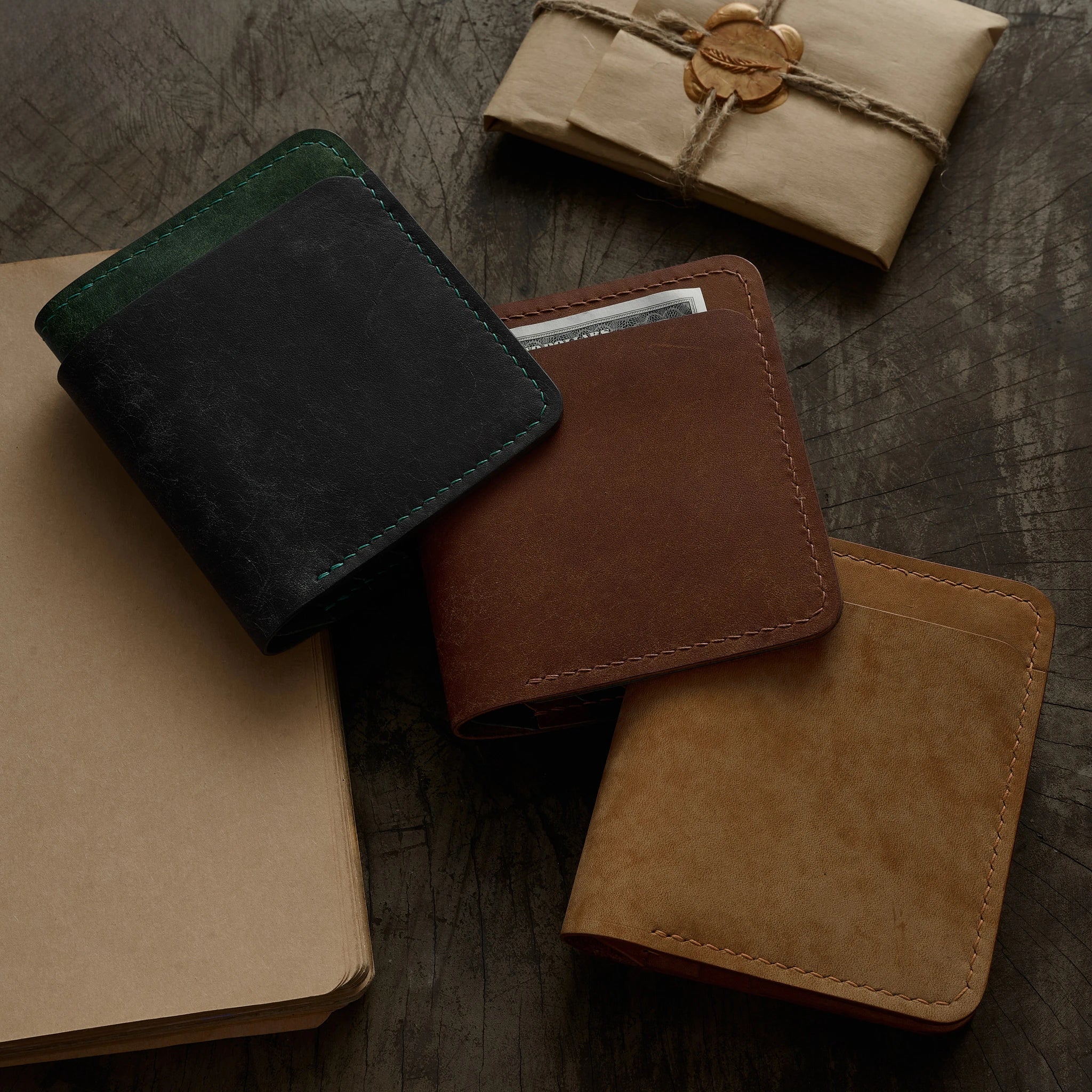 Vertical Pueblo Leather Slim Bifold Wallet