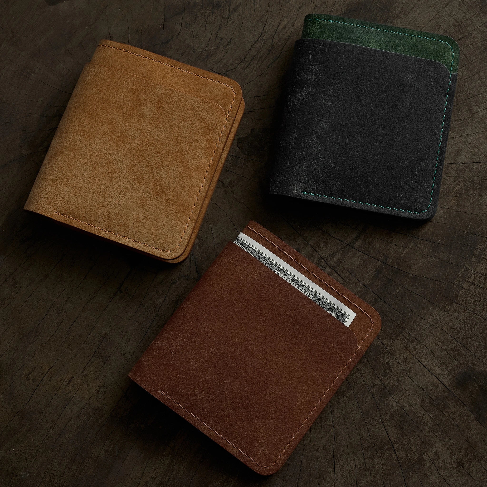 Vertical Pueblo Leather Slim Bifold Wallet
