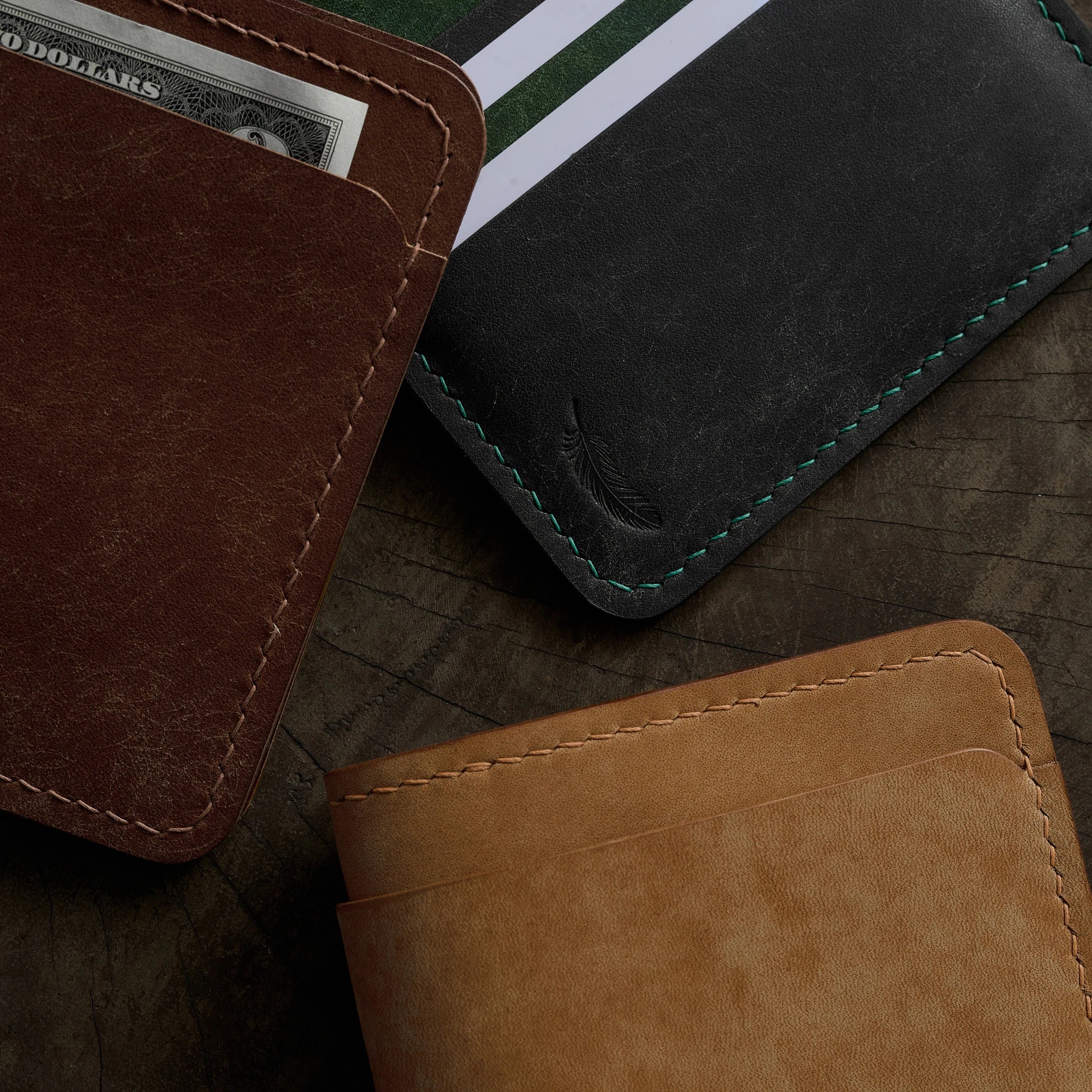 Vertical Pueblo Leather Slim Bifold Wallet