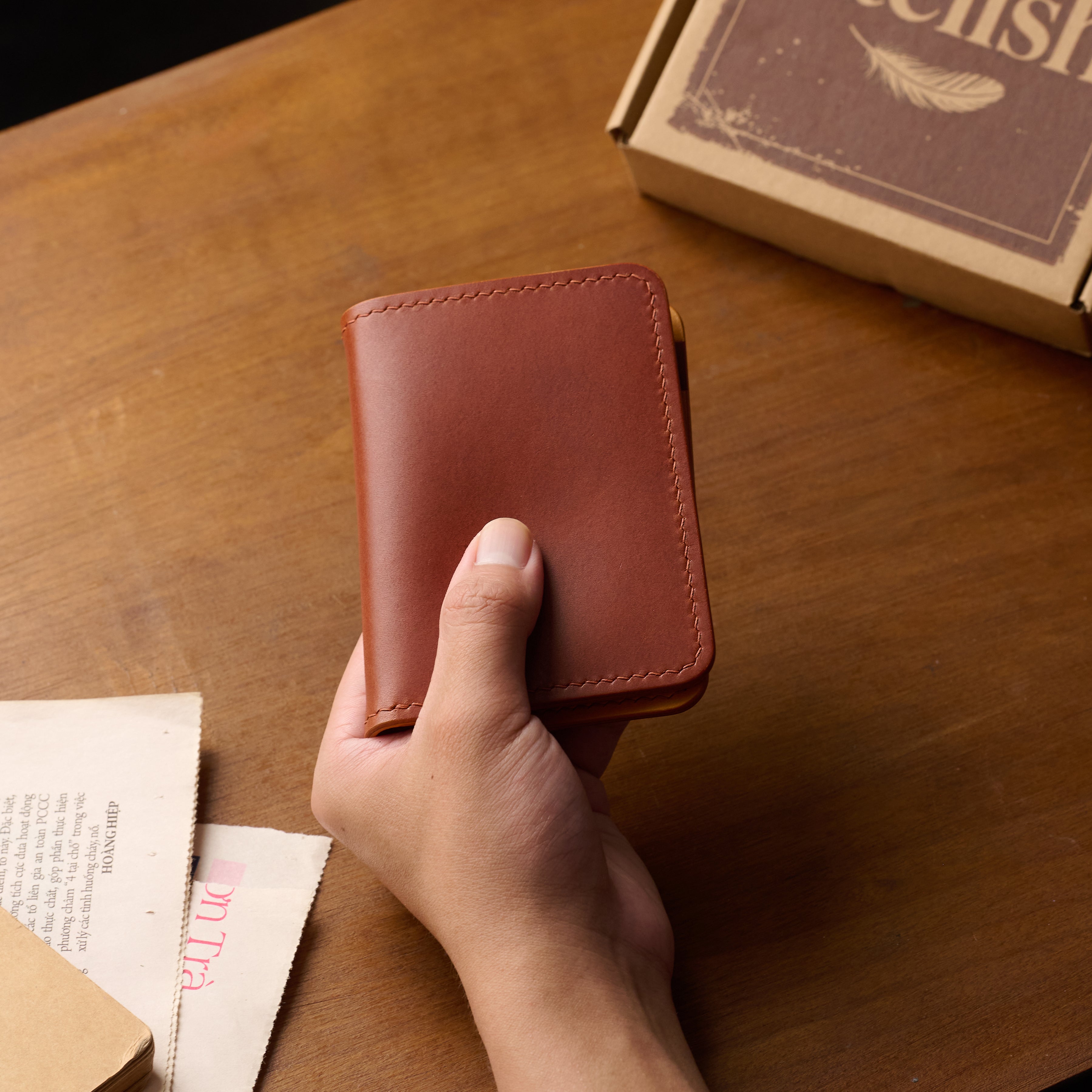 Atelish Buttero Leather Bifold Card Holder