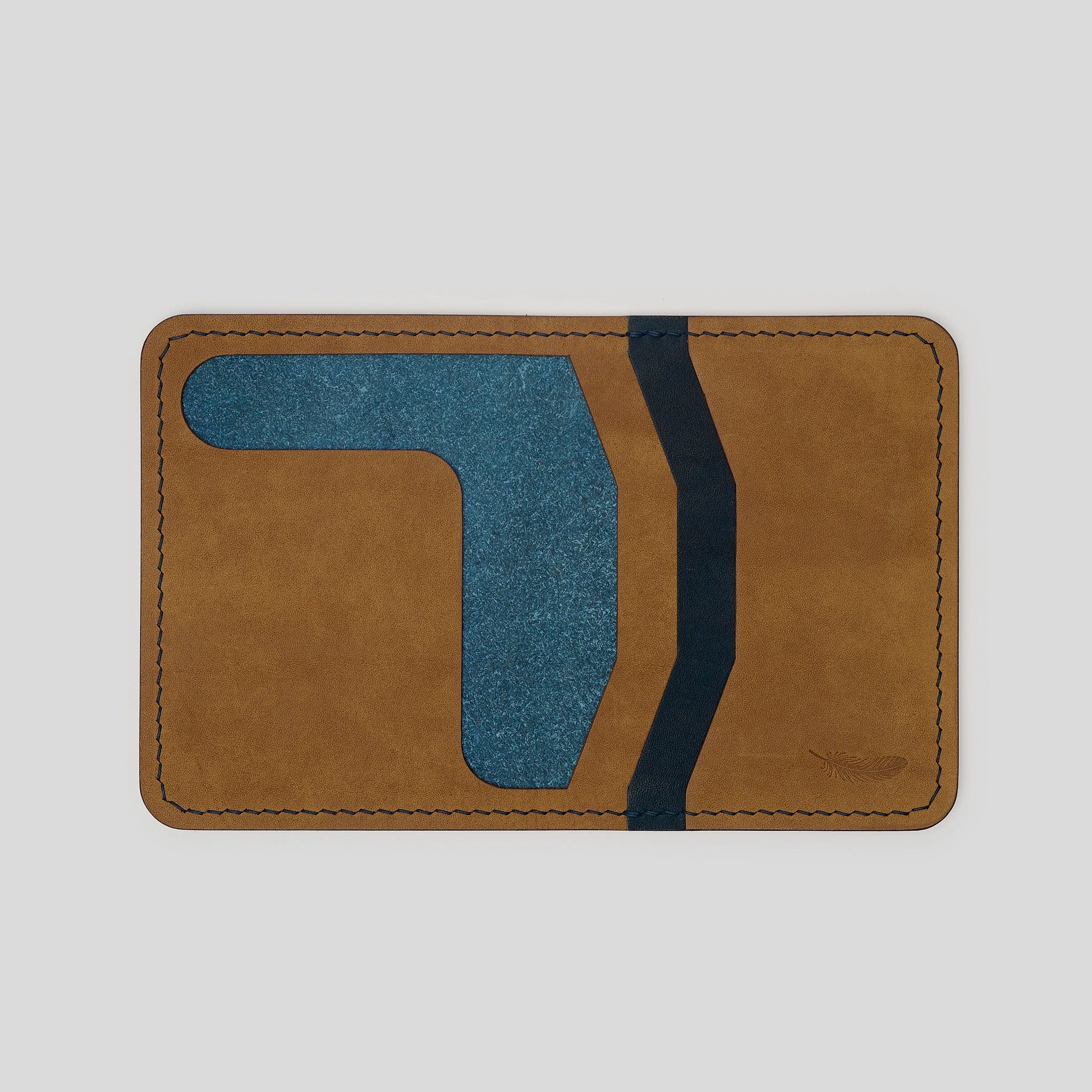 Pueblo Leather Vertical Bifold Card Holder Ver 1