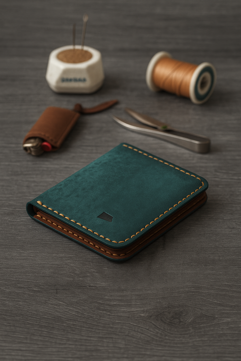 Ranch Wallet – Handmade Vertical Bifold in Full-Grain Leather, Rugged Minimalism