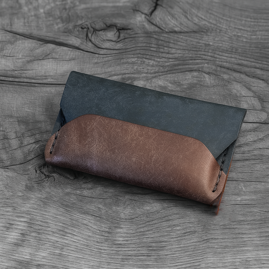 Italian Pueblo Leather Cardholder – Handmade Slim Flap Wallet for Men & Women