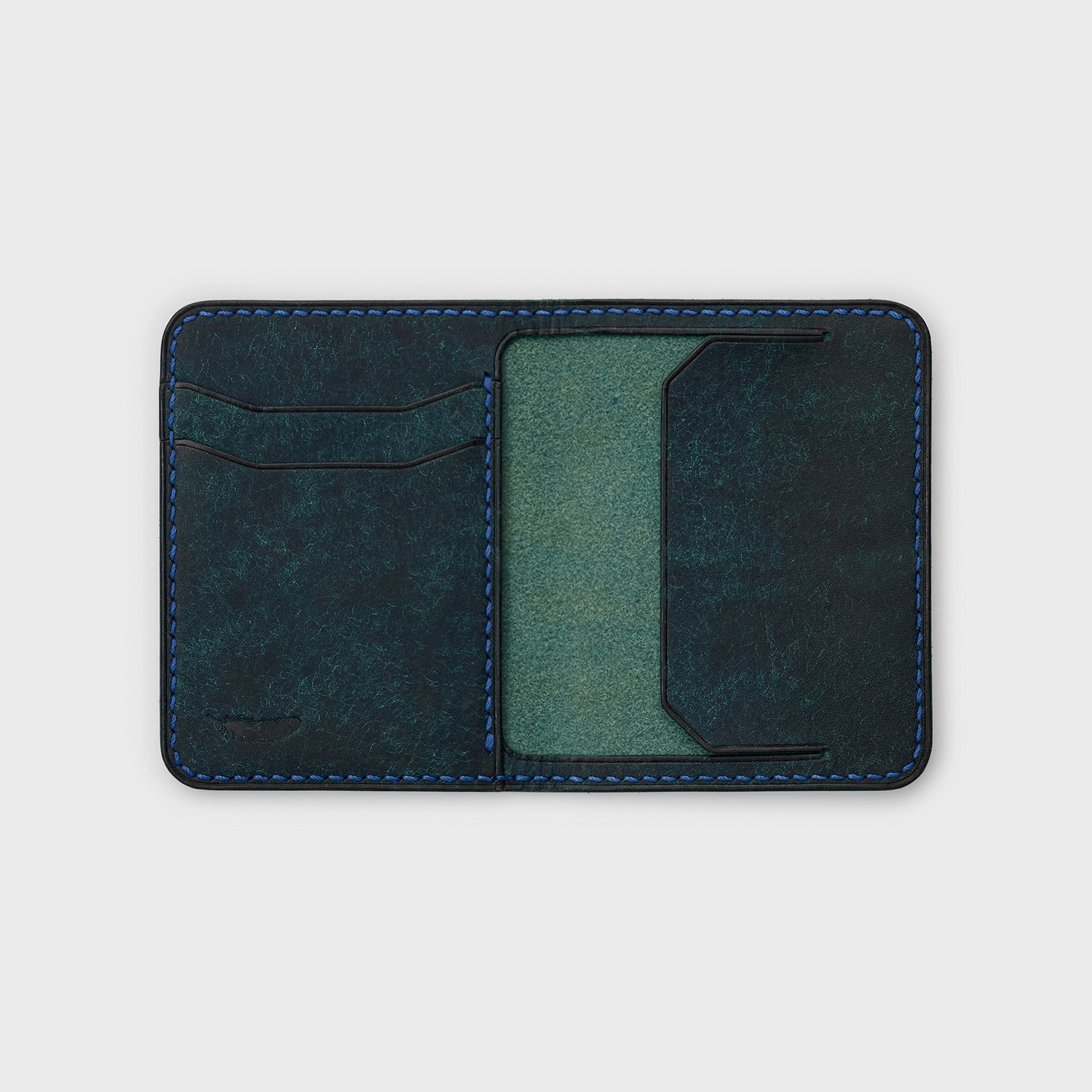 Pueblo Leather Vertical Bifold Card Holder Ver 2