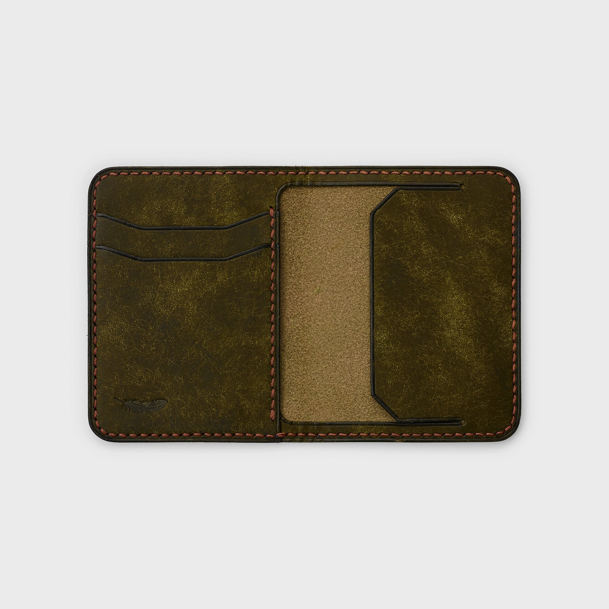 Pueblo Leather Vertical Bifold Card Holder Ver 2