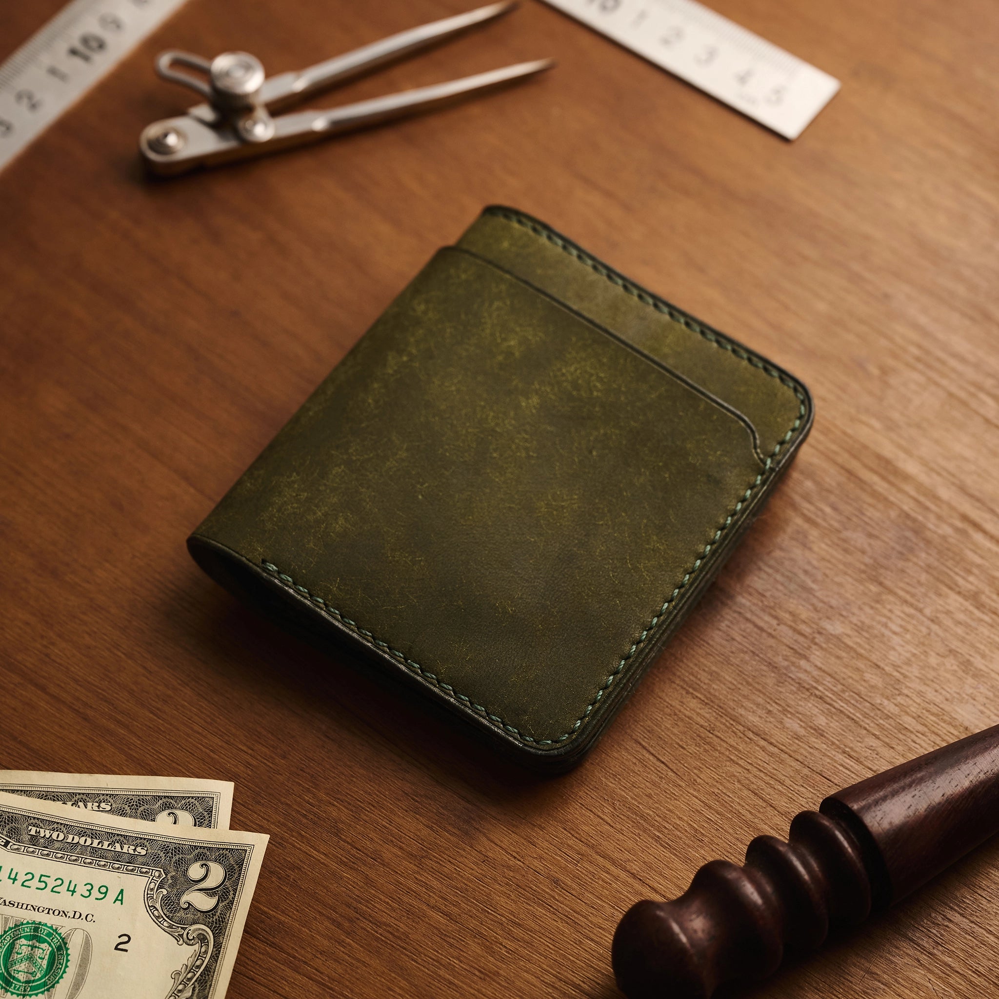 Vertical Pueblo Leather Slim Bifold Wallet Ver 2