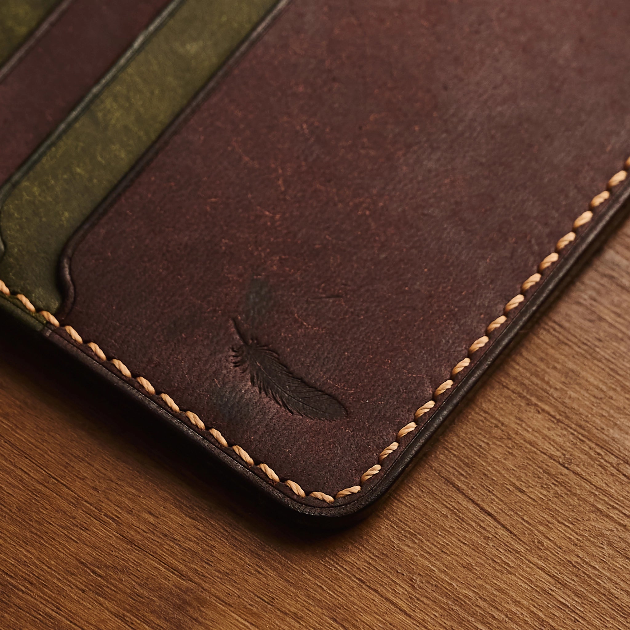Vertical Pueblo Leather Slim Bifold Wallet Ver 2