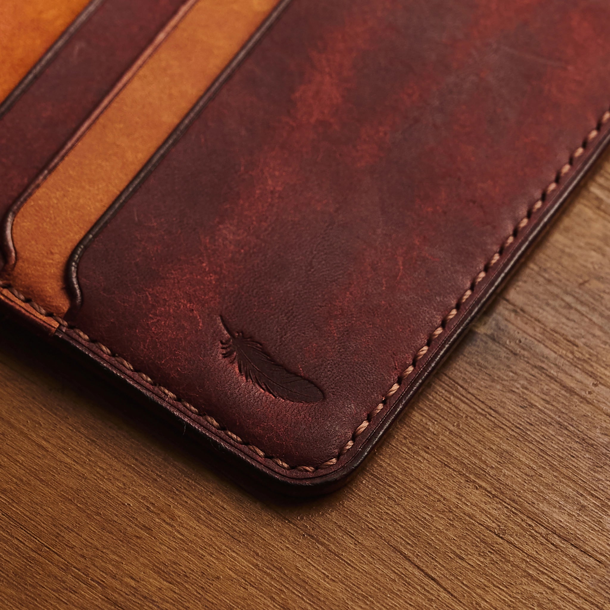 Vertical Pueblo Leather Slim Bifold Wallet Ver 2