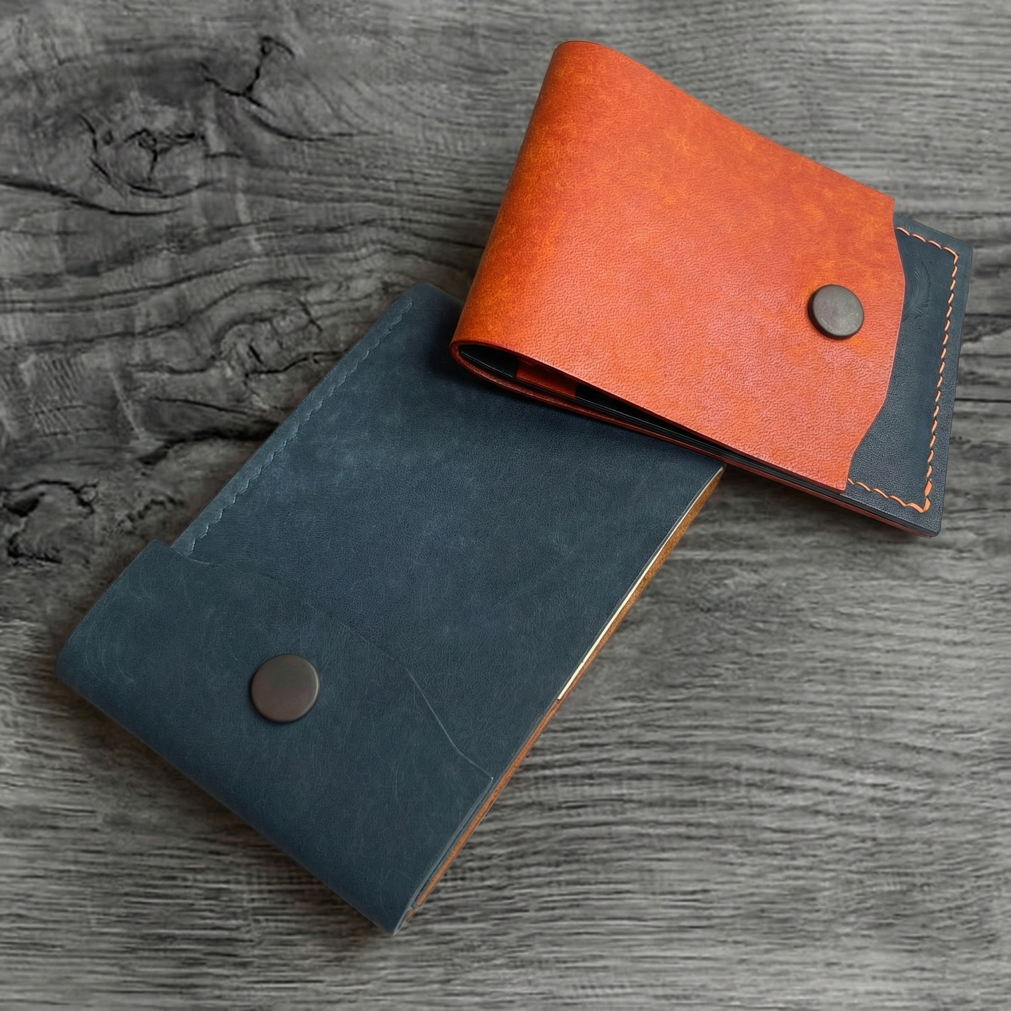 Pueblo Leather Minimal Snap Flap Wallet