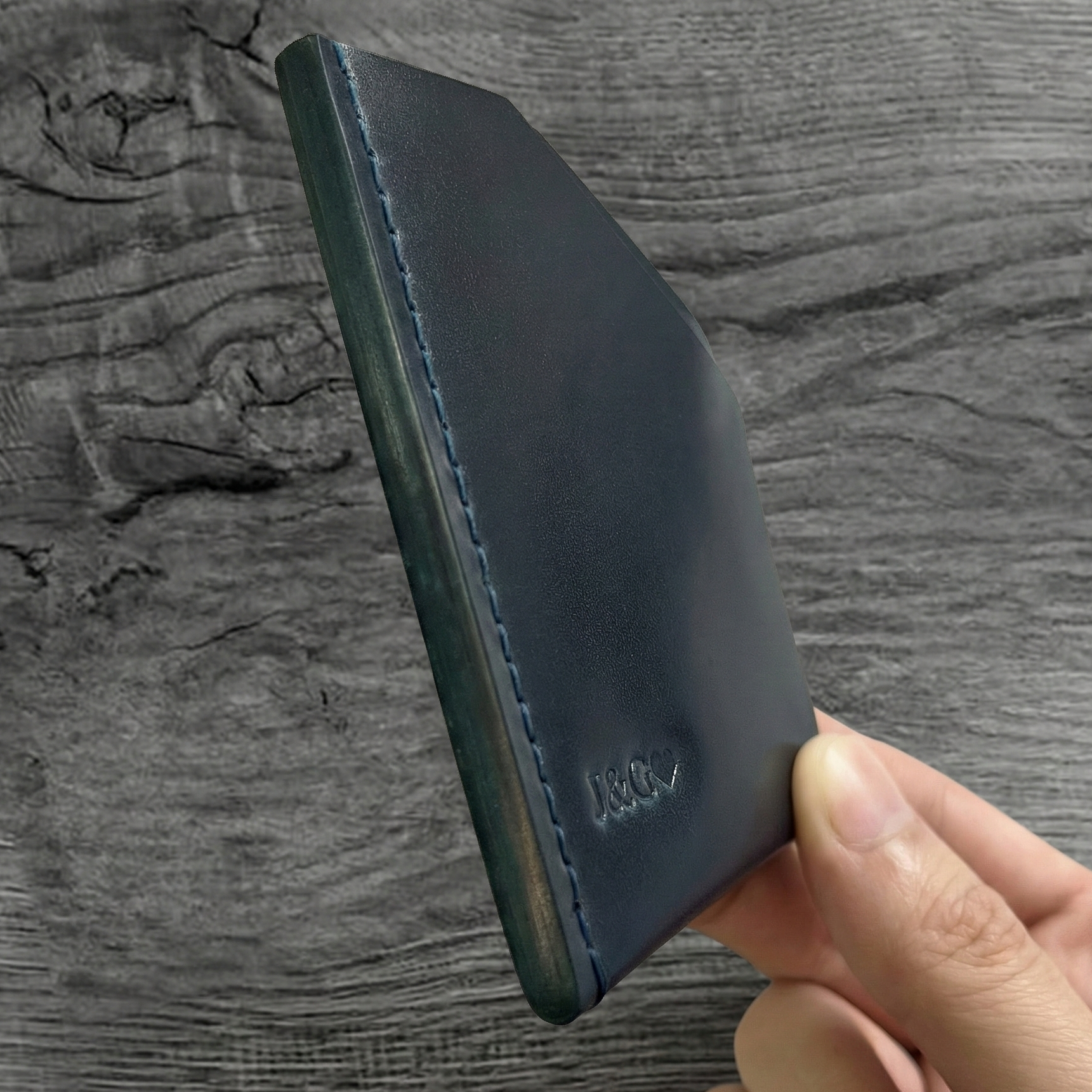 Handmade Horween Shell Cordovan Card Holder – Minimalist Front-Pocket Wallet