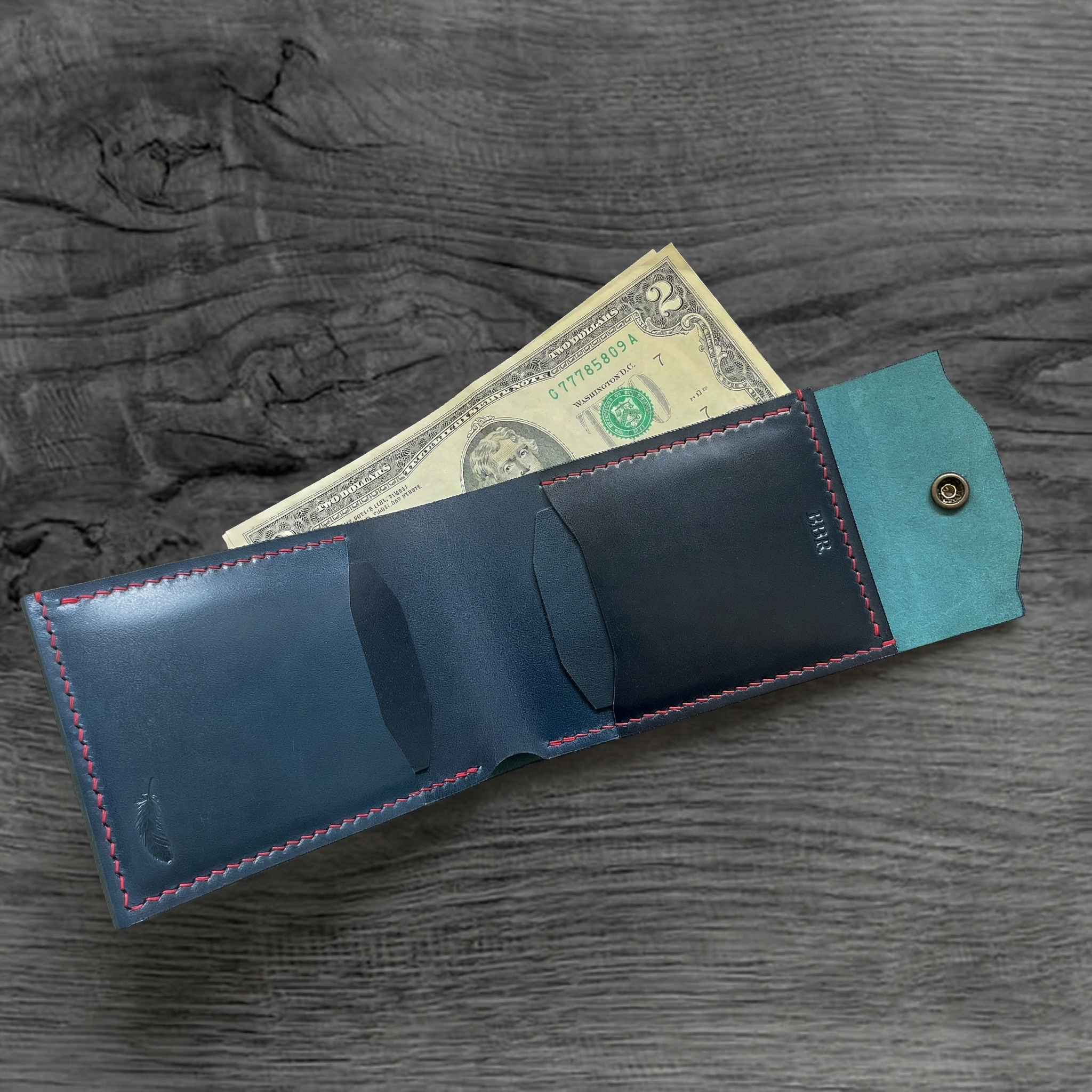 Pueblo Leather Minimal Snap Flap Wallet Ver 2