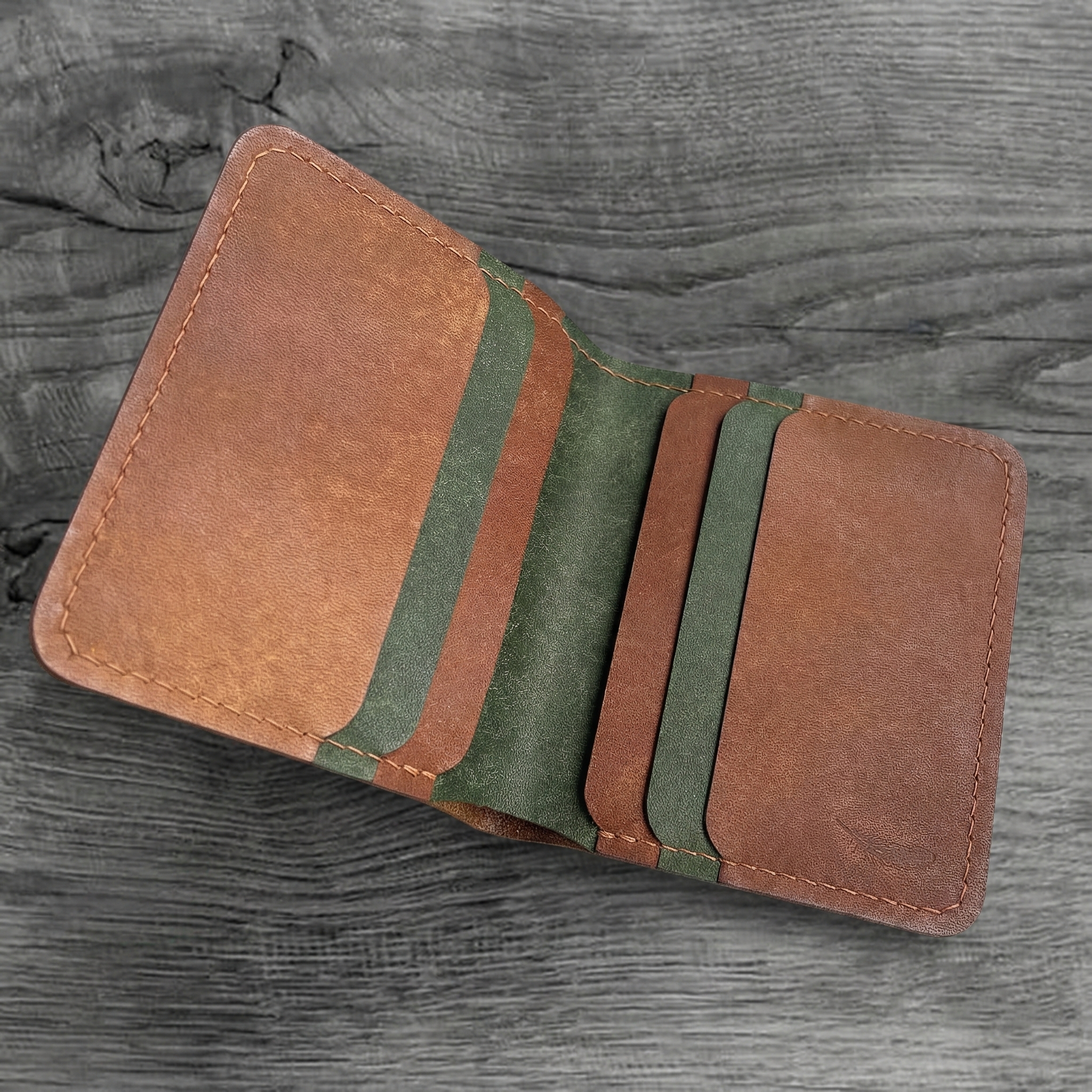 Vertical Pueblo Leather Slim Bifold Wallet