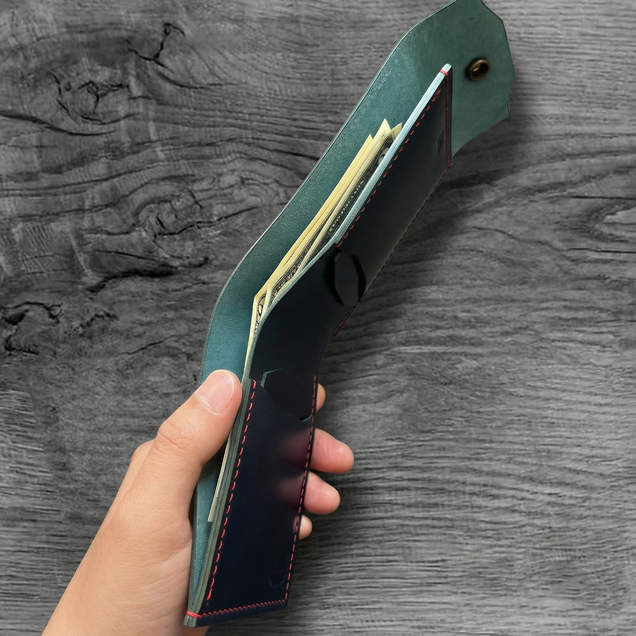 Pueblo Leather Minimal Snap Flap Wallet Ver 2